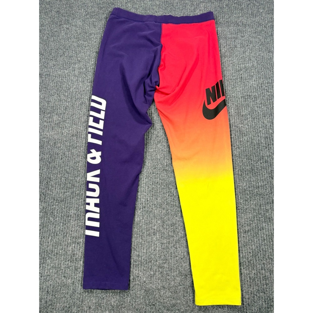 Nike Track & Field Leggings Womens Medium Purple Red Yellow Gradient Tights
